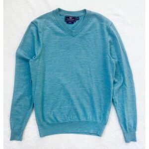 Vineyard Vines Teal Green‎ Blue Merino Wool Sweater XS X-Small